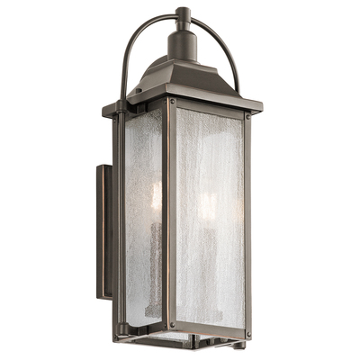 Kichler 49714OZ Harbor Row 18.5" 2 Light Outdoor Wall Light with Clear Seeded Glass in Olde Bronze®